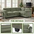 thumbnail image 3 of Bonzy Home Modular Sectional Sofa, L‑Shaped Couch, Ultra‑Comfort Seating – Configurable for Living Room & Family Room; Green, 3 of 8