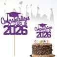 thumbnail image 2 of Clearance Event & Party under $1,Class Of 2026 Glitter Congratulations Cake Topper Congrats Grad Decorations For High School College Senior Graduation Celebration Decor And, 2 of 6