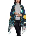 thumbnail image 2 of Sikiie Colorful Mexican Flower Shawl Wraps Big Scarf Tassel Fall Winter Thick Scarf Warm Shawl Women Fall Gifts, 2 of 8