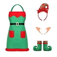 thumbnail image 3 of Delantal navideño de Papá Noel jinwen Disfraz con bolsillos y gorro, 3 of 8