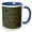 Blue/White, variant on 3drose, Geometrical Abstract Hypnotic Round Tiled Rectangle Mosaic Background, 15oz Two-tone Blue Mug