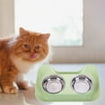thumbnail image 3 of double puppy Feeder Bowls, Stainless steel material dog Bowls Food Bowls with Non Medium Puppy and Kitten - Green, 3 of 8