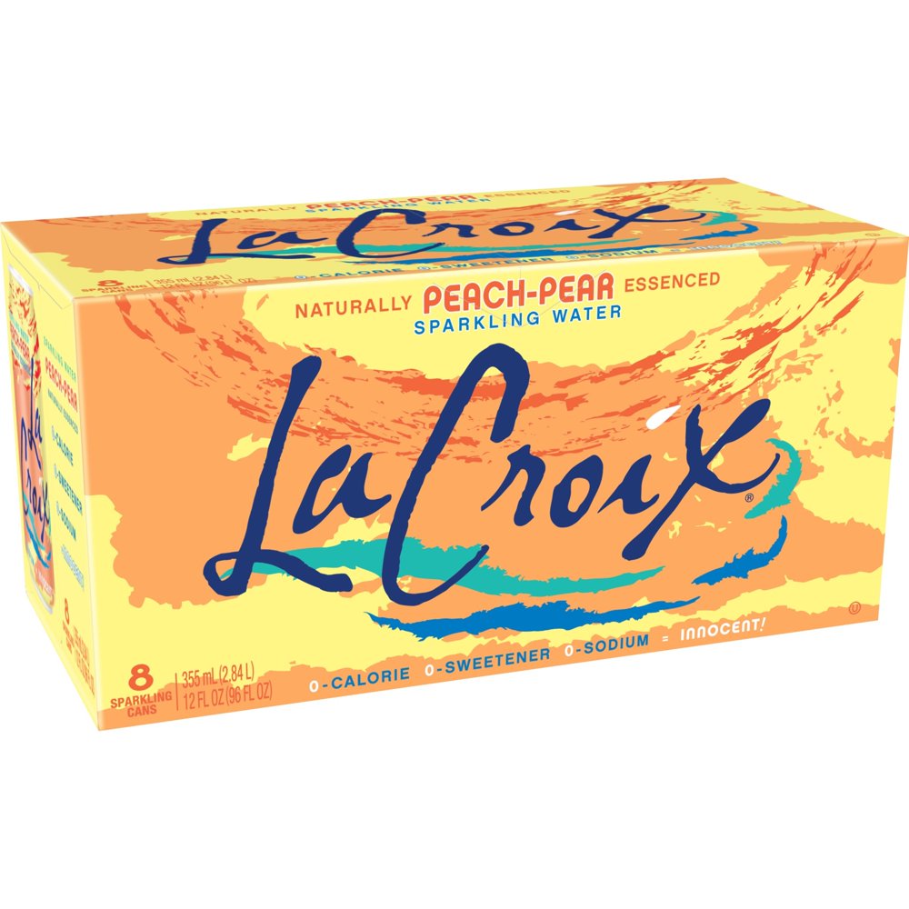 LaCroix PeachPear Sparkling Water 8pk/12 fl oz Cans, 8 / Pack