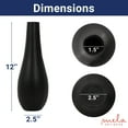 thumbnail image 2 of Mela Artisan's Metal Vases for Decoration, Handmade Large Decorative Vases Black, 12” x 2.5” x 1.5”, 2 of 7
