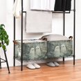 thumbnail image 3 of Yayeee Foldable Storage Basket for Shelves with Handles Set of 2 Waterproof Cloth Bins, Ghosts Playing in A Garden, 3 of 7