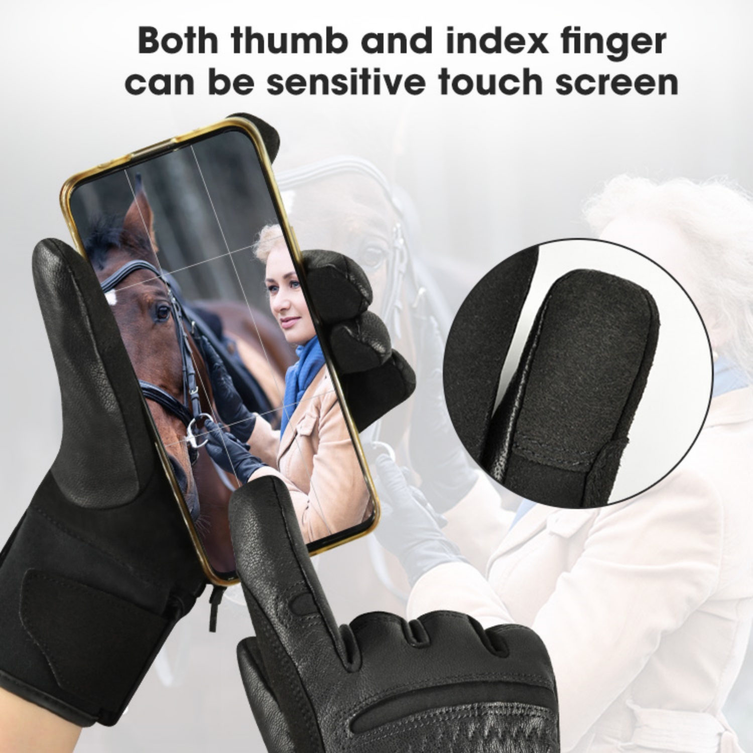 Savior Heat Winter Gloves Goatskin  Glove for Men, Battery Heated Warm Touchscreen Riding Horses Skiing Motorcycle Heated Gloves
