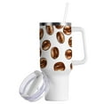 thumbnail image 2 of Coffee Bean 40 oz Tumbler with Handle Insulated&nbsp;Travel Mug&nbsp;Lid Straw Leak Proof Steel Vacuum Water Bottles Glasses Fits in Car Cup Holder, 2 of 7