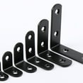 thumbnail image 1 of Mobutofu 12 Pcs Plaque de Réparation en L Acier Inoxydable Noir Attaches d'Angle pour Garage, 1 of 8