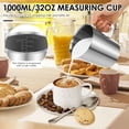 thumbnail image 3 of Ihvewuo Stainless Steel Measuring Cup Metal Measuring Cup with Handle and Pour Lip (2Marking Including ML/Ounce Scale) Include a Stirring Spoon 32 Ounces (4Cup 1000 ML), 3 of 11