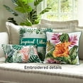 thumbnail image 5 of Tropical Embroidered Accent Pillow - Oblong Tropical Leaves, 5 of 5