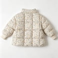 thumbnail image 7 of LIBRCLO Floral Puffer Jackets for Girls Button Stand Collar Warm Outerwear Kids Winter Coats Size 9-10 Years, 7 of 7