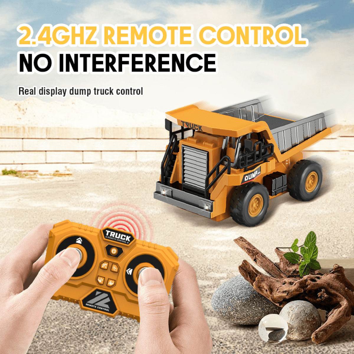 Mini RC Dump Truck Toys 1:64 Alloy Remote Control Car with Adjustment Lights & Sound, APP Control Construction Truck for Kids Adults Gifts