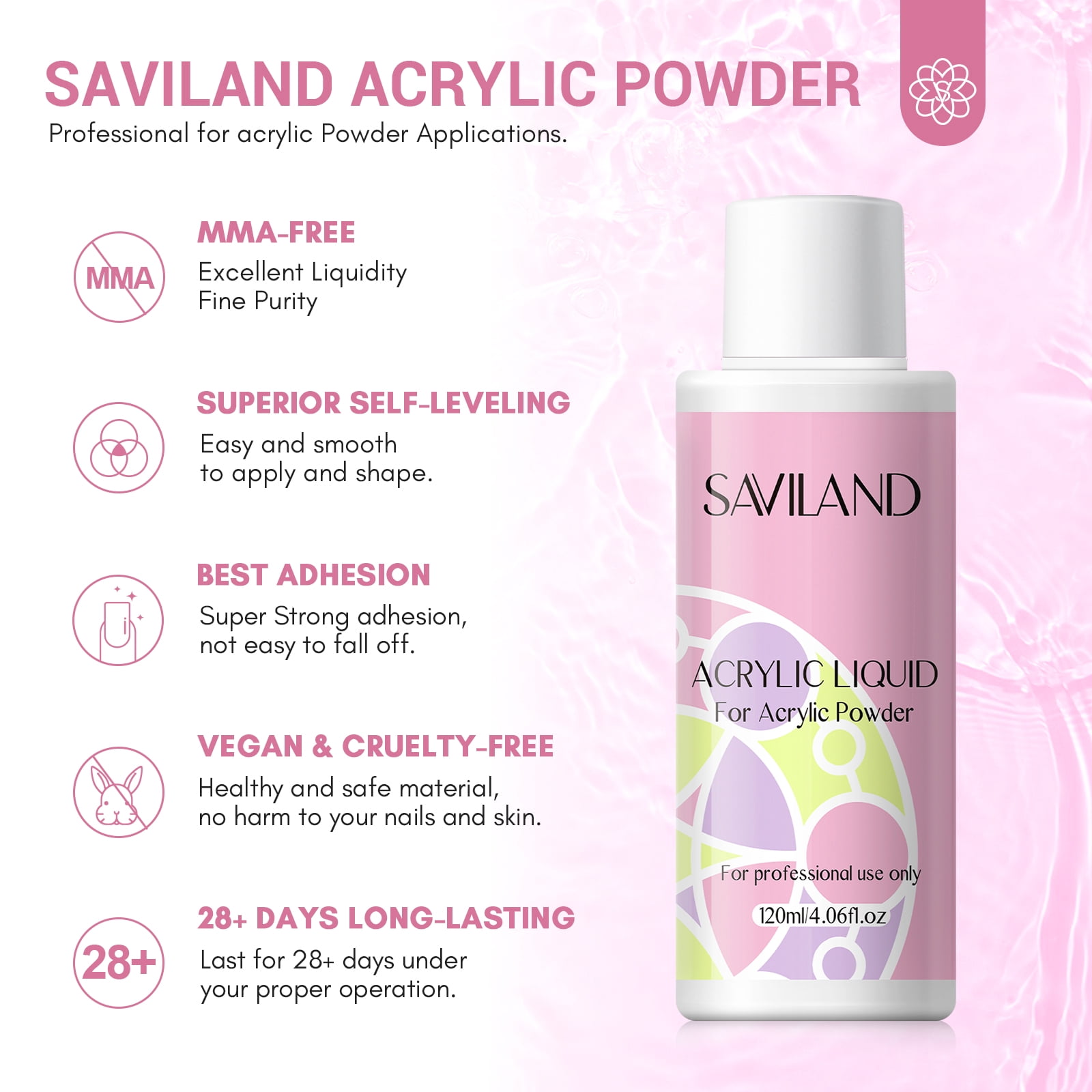 SAVILAND All-in-one Acrylic Nail Kit– Acrylic Powder & Acrylic Liquid Set with Gel Nail Polish Acrylic Brush Clear Nails Tips Nail Art Tools Nail Stuff for Starters