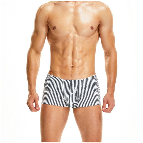 Black and Friday Deals Clothes under $5 asdoklhq Underwear for Men,Men Casual Striped Boxer Briefs Breathable Low Waist Narrow Side Pants Underwear Pants