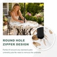 thumbnail image 4 of Round Outdoor Tablecloth with Umbrella Hole and Zipper, Brown Eucalyptus Leaves Tablecloth with Elastic Waterproof, Spring Summer Botanical Patio Table Covers for 55" - 60" Picnic Pool Tables, 4 of 9