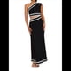 thumbnail image 1 of Vestido Informal Ajustado con Encaje y Hombros Oblicuos para Mujer, Sin Mangas y para Vacaciones. Bordes en y Negro M, 1 of 10