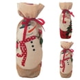 thumbnail image 2 of Christmas Bottle Cover Linen Snowman Santa Bottle Sweater Wine Bottle Clothes, 2 of 10