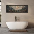 thumbnail image 5 of Large Framed Canvas Print Enchanted Forest MoonlightWall Art Decorative Ready to Hang Painting for Living room Bedroom 60x20 inches Black Frame, 5 of 9