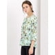 thumbnail image 4 of Blusa Floral Allegra K Manga 3/4 Volantes Cuello V Mujer Verde M, 4 of 6