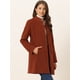 thumbnail image 2 of Abrigo de Invierno Elegante Allegra K Largo de Un Solo Pecho Cuello Alto Marrón Rojo XL, 2 of 6