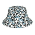 thumbnail image 3 of Daiia Football Soccer Ball Pattern Bucket Hat - Trendy Cotton Sun Hat for Beach, Golf, Fishing - Fun Outdoor Vacation Boonie for Men and Women, 3 of 9