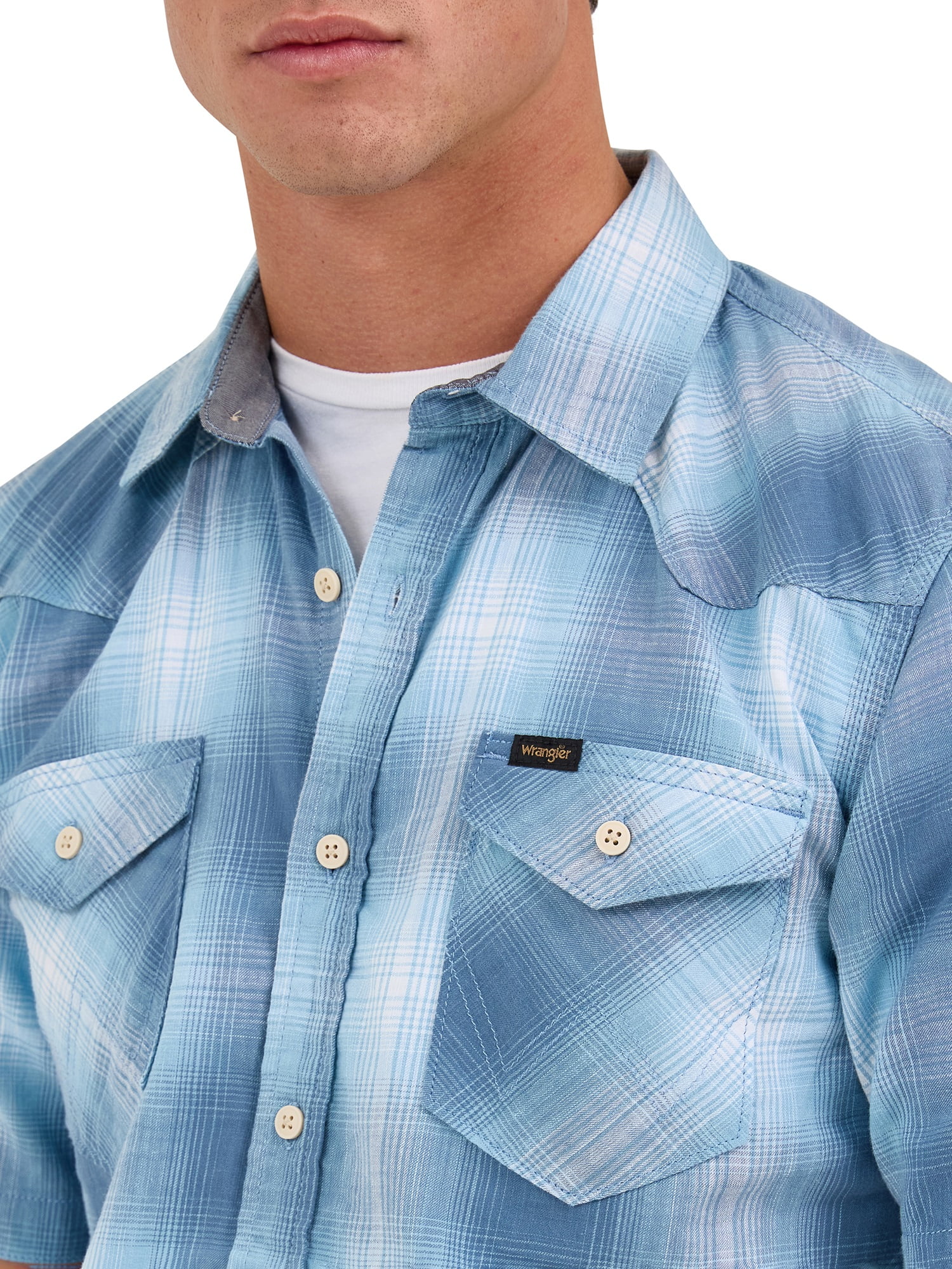 Wrangler® Men's Premium Short Sleeve Plaid Shirt, Sizes S-2XL