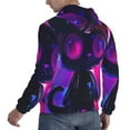 thumbnail image 3 of KLL Neon Toy Cat Reflections Print Mens Hoodie Long Sleeve Casual Pullover Hooded Sweatshirt Fashion Drawstring Hoodies with Pocket-4X-Large, 3 of 6