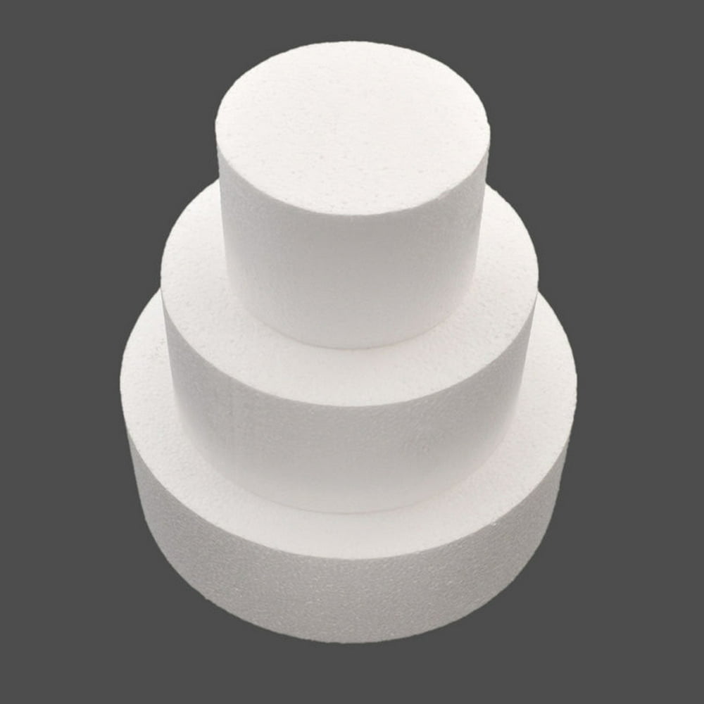 Windfall Mini Cake Dummy,Round Mini Foam Fake Cake Set,Smooth Polystyrene Foam 4/6/8inch Round