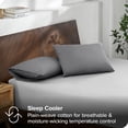thumbnail image 2 of Bare Home Percale Weave Pillowcase Set - 300 Thread Count - 100% Organic Cotton - Standard, Gray, 2 of 4
