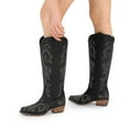 thumbnail image 5 of DREAM PAIRS Women's Embroidered Western Cowboy Boots, Knee High Cowgirl Style with Chunky Heel & Side Zipper, Comfortable Pull-On Fit, 5 of 9