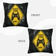 thumbnail image 3 of ZICANCN Decorative Throw Pillow Covers , Gamer Zone Warning Couch Sofa Decorative Knit Pillow Covers for Living Room Farmhouse 16"x16", 3 of 8