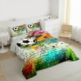 thumbnail image 3 of Castle Fairy Soccer Print Bedding Comforter Set 2pcs for Boys Girls,Vintage Hippie Graffiti Splash Twin Comforter Sets Microfiber,Football Sport Gamer Breathable Bedding Set,Super Cozy Room Decor, 3 of 8