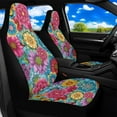 thumbnail image 2 of Binienty Boho Dahlia Car Seat Covers Front Seats Only Auto Front Seat Covers Washable Fabric Vehicle Cushions Cover Waterproof Car Accessories for Sedans Truck SUV Van, 2 of 8
