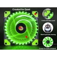 thumbnail image 3 of (Paquete de 2) Ventilador silencioso para caja de la serie 120 mm para caja de computadora - Verde, ventilador para caja de PC LED con conector Molex de 4 pines y placa base de 3 pines, 3 of 5