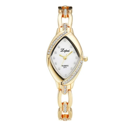 - Sqaure Shaped Rhinestone Decor Women Girl Quartz Watches Bracelet Alloy Watches Wristwatch Gifts