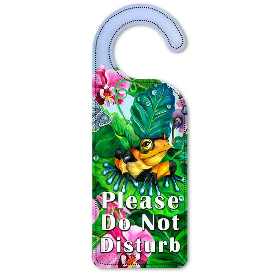Do Not Disturb Door Knob Hanger Sign - Orange Frog