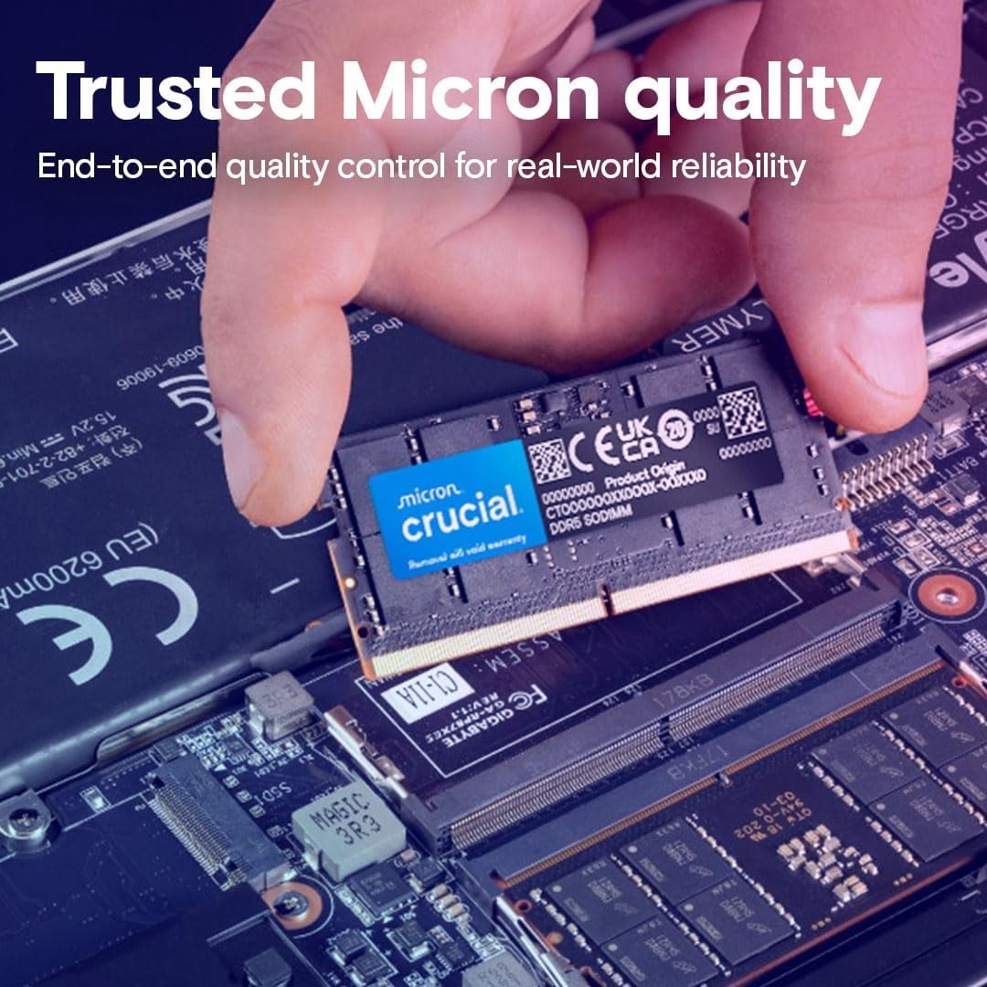Crucial 32GB DDR5 4800 (PC4 38400) SO-DIMM Laptop RAM Stick Model