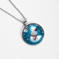 thumbnail image 4 of Snowman Glass Design Circular Pendant Necklace - Stylish Necklaces for Women, 4 of 5