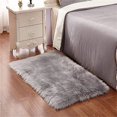 thumbnail image 1 of Fleece Rug Wool Rug Imitation Fleece Carpet Fluffy Soft Longhair Decorative Chair Cushion Sofa Mat (Gray, 60 x 90cm), 1 of 5