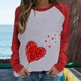 thumbnail image 2 of KIHOUT Chandail en Molleton de Mode pour Femmes Imprimé Saint-Valentin Décontracté Manches Longues Patchwork Col Rond Pull, 2 of 6