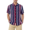 thumbnail image 1 of INSPIRE CHIC Chemise à Rayures Verticales pour Homme à Manches Courtes, Boutonnée, Col Pointu, 1 of 6