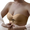 thumbnail image 2 of Jsaierl Strapless Bras for Women No Wire Lift T-shirt Bras Seamless Padded Bralettes Cozy Daily Full Figure Bandeu Bras, 2 of 6