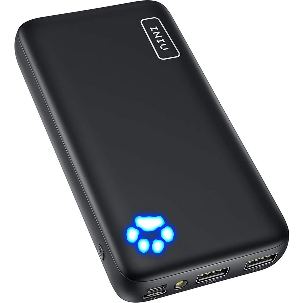 INIU Portable Charger, 20000mAh Dual 3A High-Speed Outputs, USB C Input ...