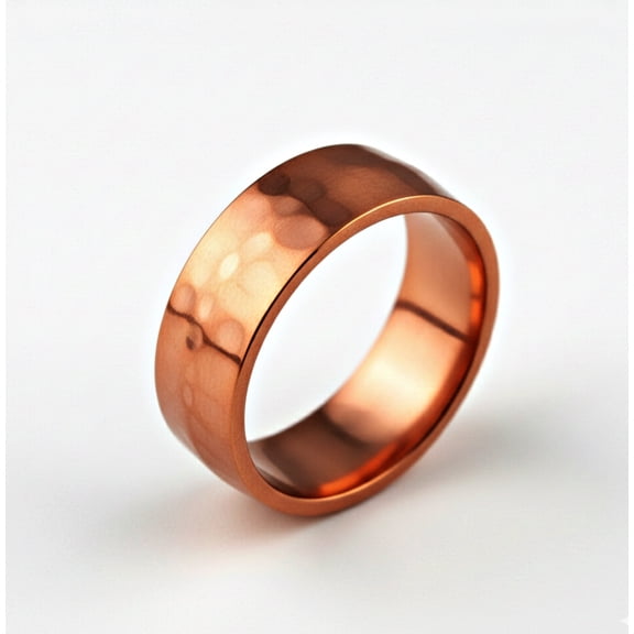 Handmade Pure Copper Band Ring, Minimalist Hammered Promise Band, Simple Everyday Wear Ring