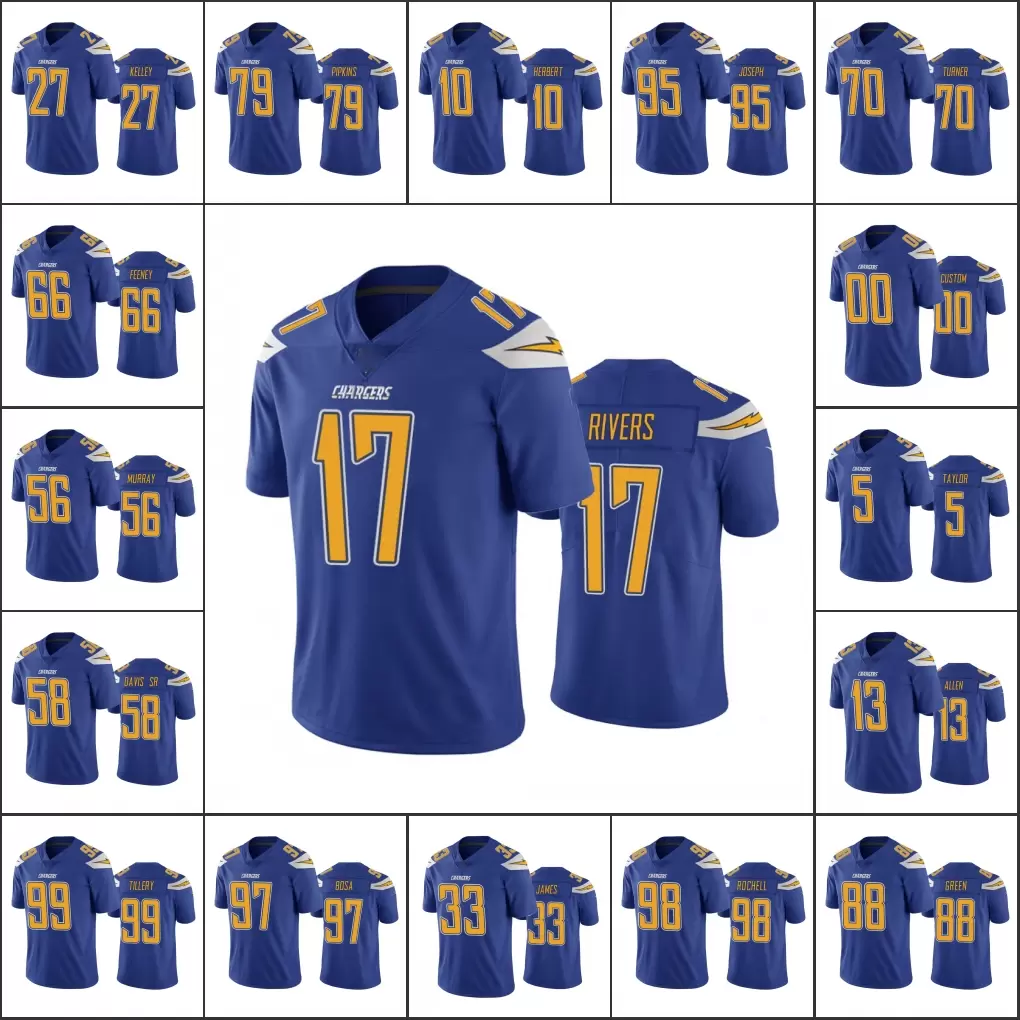 NFL Los Angeles Chargers Football RIVERS #17 Team Apparel Youth Jersey MED  10/12