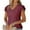 Wine, variant on Summer Savings 2025 Pitauce Summer Tops for Women Trendy Solid Color V Neck Pleated Ruffle Short Sleeve T-Shirt Casual Loose Basic Tunic Blouses Going Out Tops on Clearance
