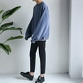 thumbnail image 2 of Men's Long Sleeve O Neck Sweatshirt Casual Oversize Pullover Top, 2 of 9