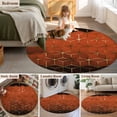 thumbnail image 5 of Large Round Rug 8Ft Washable Non-Slip, Orange Geometric Circle Area Rugs for Living Room Bedroom, Ombre Modern Abstract Art Indoor Floor Mats Carpet Runner for Home Decor, 5 of 8
