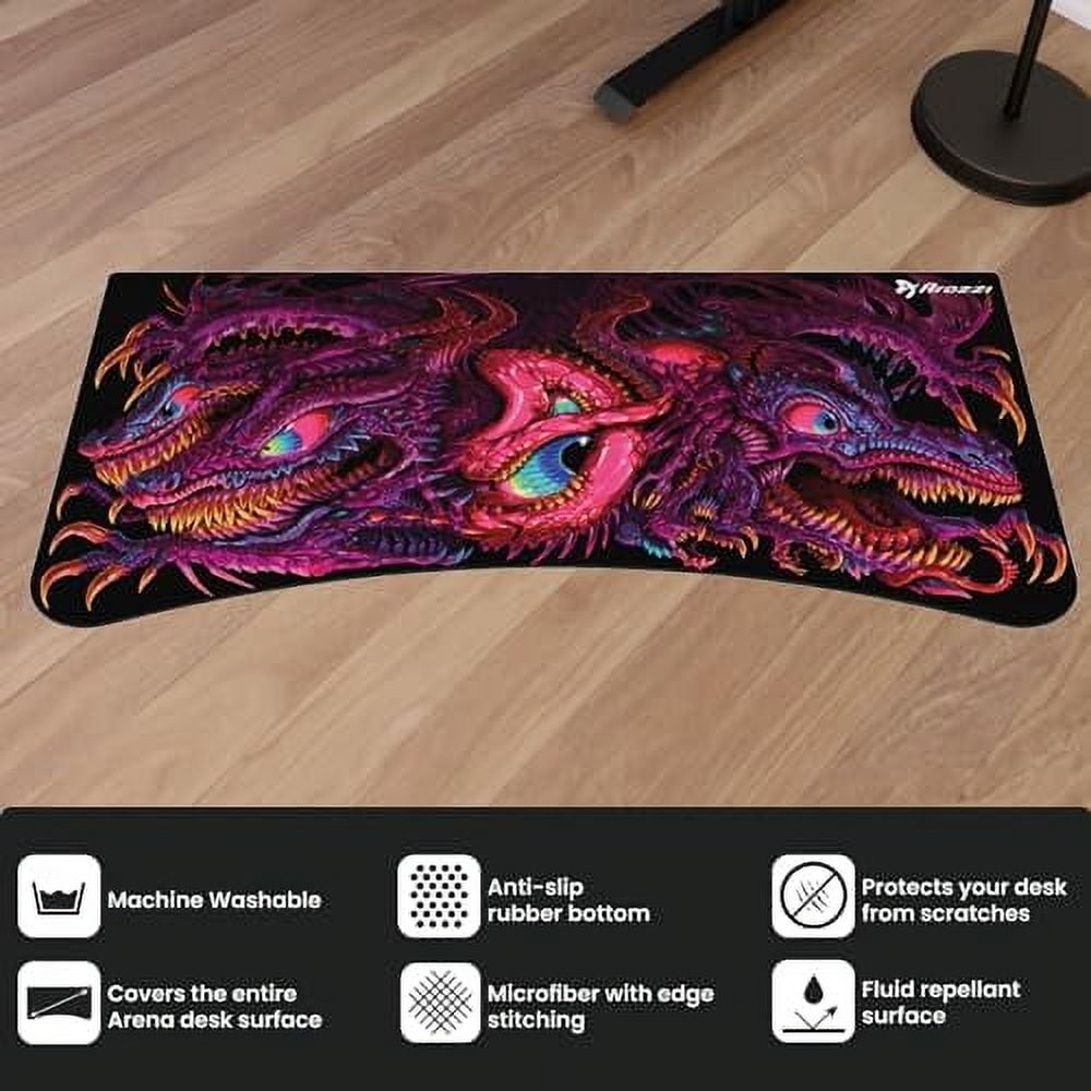 Arozzi Arena Gaming Desk Mat, Full Surface Custom Desk Pad, Interchangeable, Water Resistant & Washable Computer Desk Mouse Pad with Stitched Edges (D045)