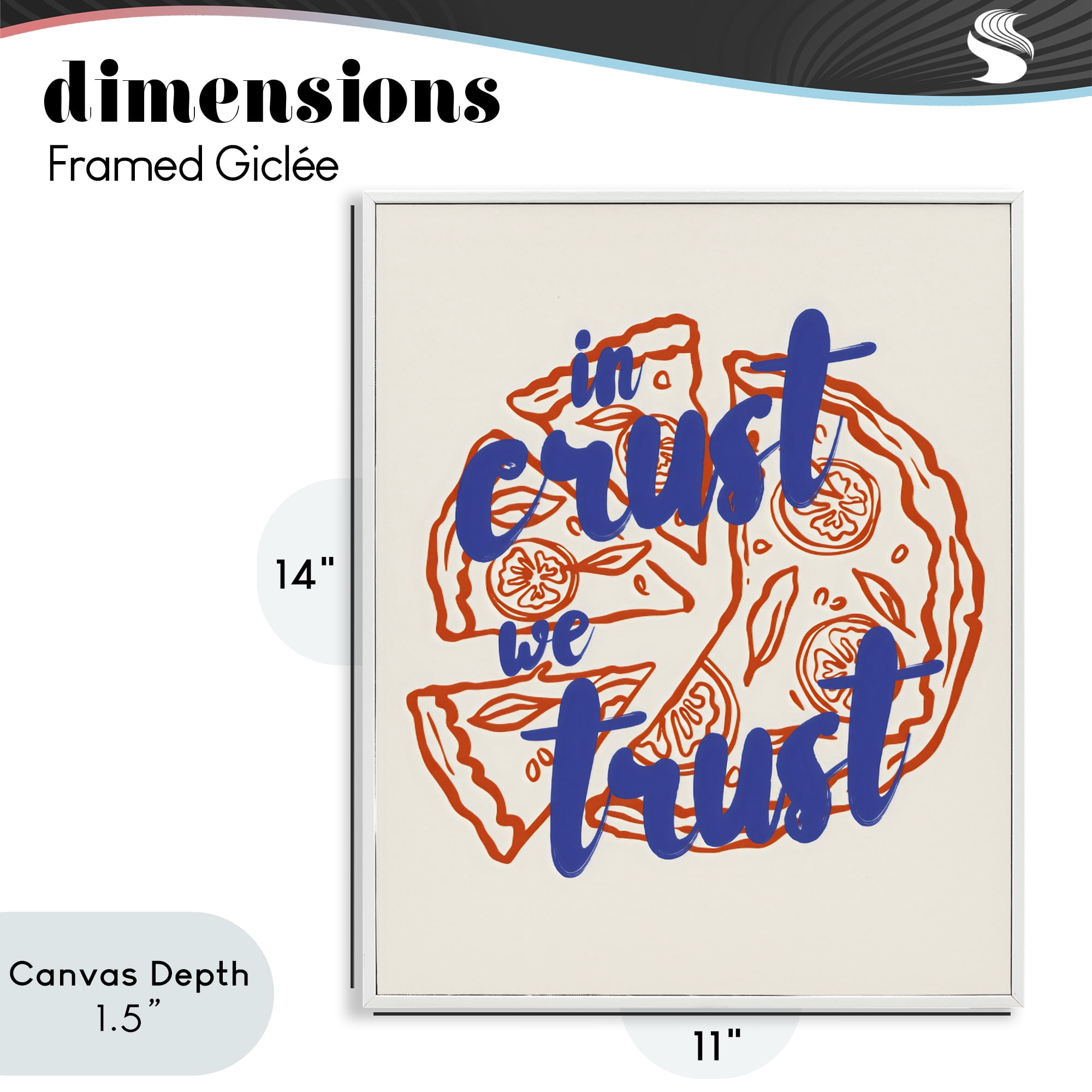 Stupell Industries In Crust We Trust Pizza White Framed Giclee Art, design by The Prints Vibe